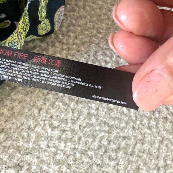 Free People Intimately Bodysuit Sundown Paisley Long Sleeve Green Blue Oversized - Picture 9 of 14